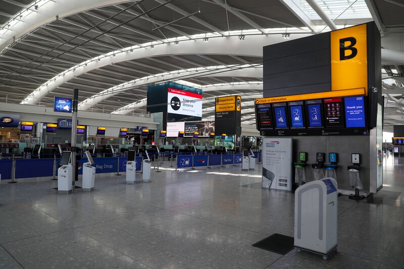 Heathrow’s passenger numbers plummeted because of coronavirus pandemic travel restrictions