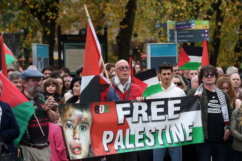 In pictures: Palestinian supporters stage Belfast protest – The Irish News