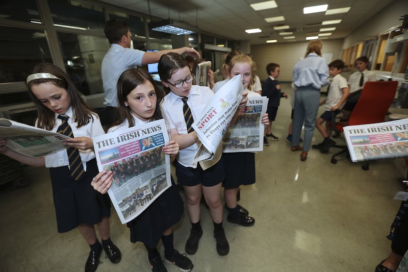 Pupils from St. Eoghan’s Primary School in Draperstown were among those taking part in the Young News Reader Project for the Irish News.