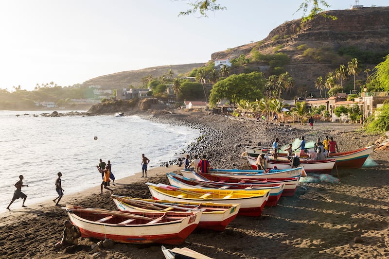 Fishing boats on Santiago Island, Cape Verde