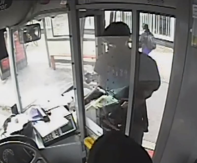 CCTV of Hassan Sentamu boarding a number 130 bus