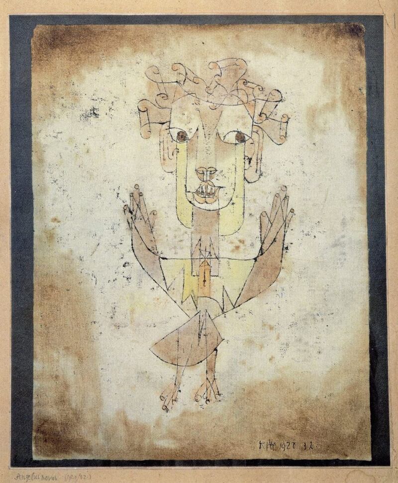 In Paul Klee&#39;s painting &#39;Angelus Novus&#39;, the angel&#39;s face is turned towards the past 