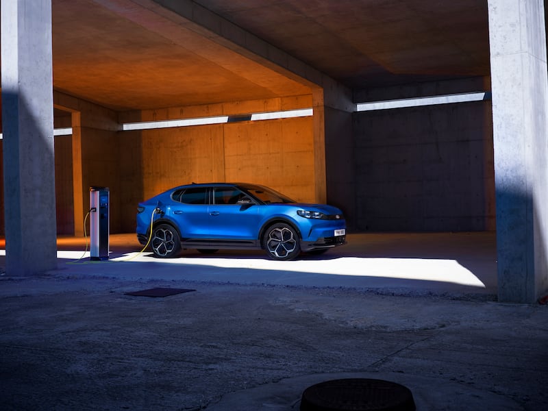 The new Ford Capri at a charging station