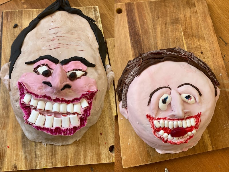 Keith Scovell’s cakes of Ant and Dec cakes seen by the presenter duo on ITV’s This Morning (Keith Scovell)