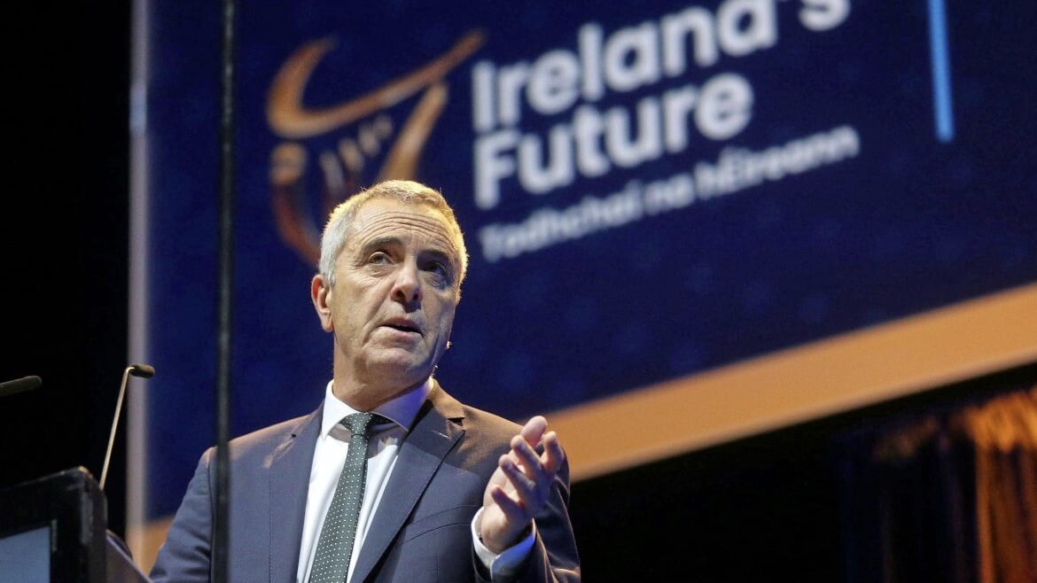 Actor James Nesbitt delivers the keynote address at the Ireland&#39;s Future event at the 3Arena in Dublin. Picture Mal McCann. 