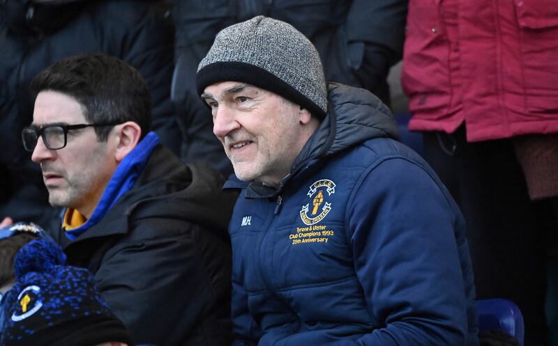 Sunday 12th January 2025
Errigal Ciaran supporters Michael and Mickey Harte in the  Dr Croke’s game  in the All Ireland Club Senior championship Semi Final at St Conleth’s Park Newbridge, Co. Kildare. Picture Oliver McVeigh