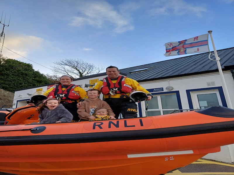 Laura and Richard's children enjoy like coming to Bundoran RNLI station with their mum and dad.