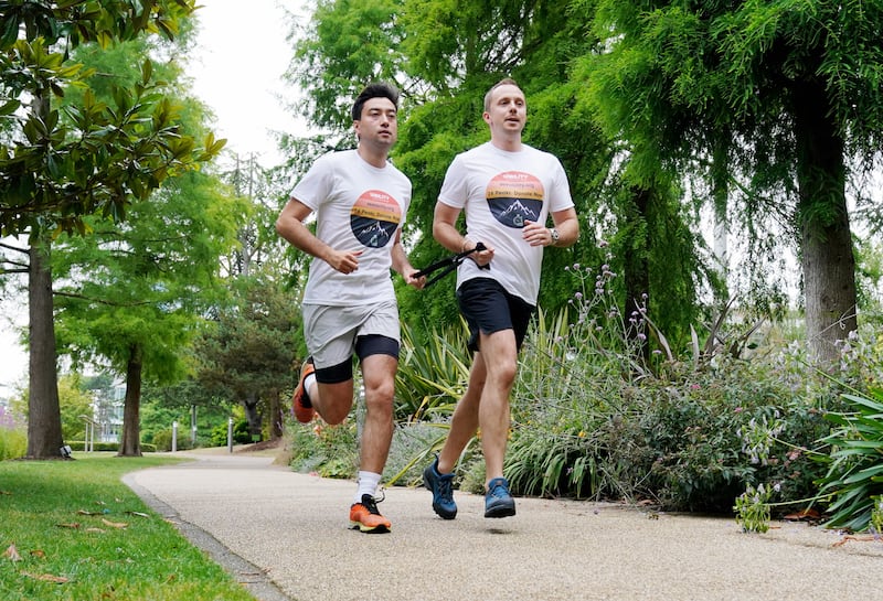 Michael Smith (left) who lost his sight 15 years ago, hopes the 24 peaks in 24 hours challenge will encourage people with disabilities to pursue their ambitions