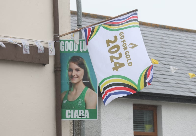 Portaferry decorated for Olympian Ciara Mageean.
PICTURE COLM LENAGHAN