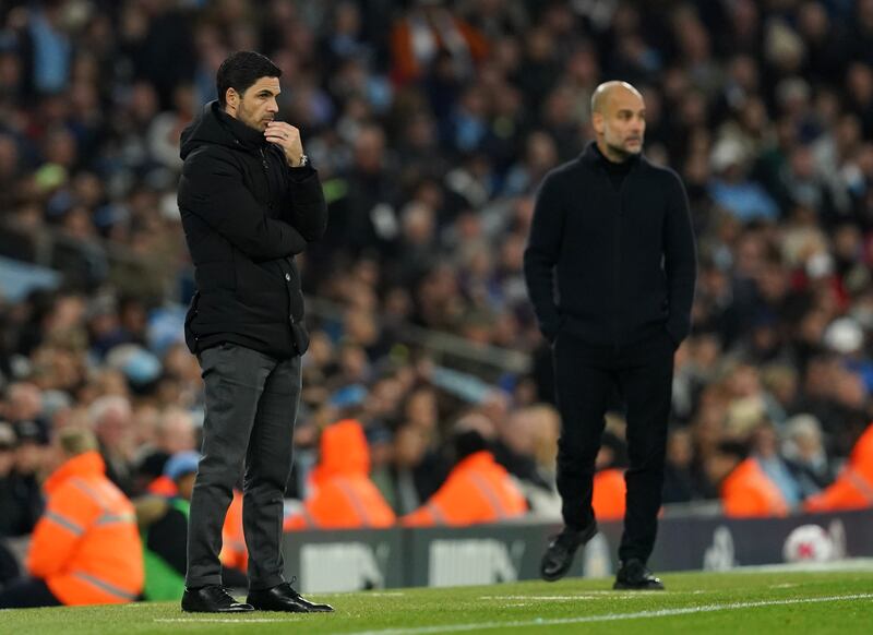 Mikel Arteta, left, and Pep Guardiola are gearing up to fight for top spot again