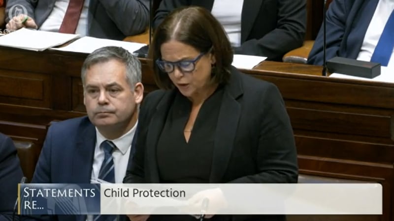 Sinn Féin leader Mary Lou McDonald making her statement in the Dáil