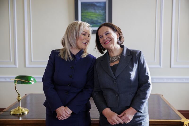 Michelle O’Neill and Mary Lou McDonald at Stormont