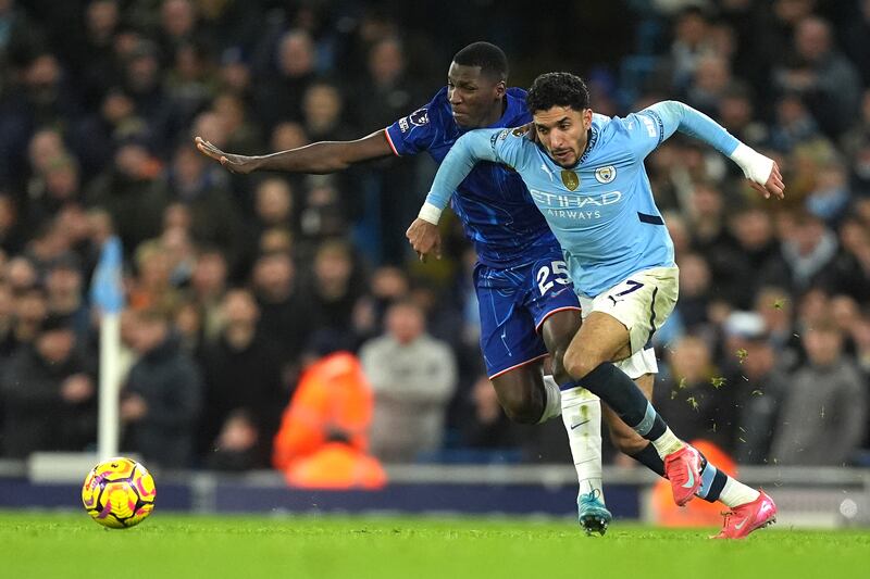 Omar Marmoush (right) had a goal disallowed for offside as he offered City a direct threat