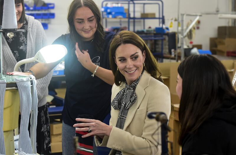 Last Thursday the princess visited Corgi, a textiles manufacturer in Ammanford, South Wales