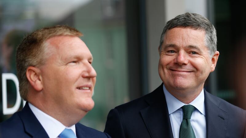 Minister for Public Expenditure and Reform Paschal Donohoe (right) and Minister for Finance Michael McGrath