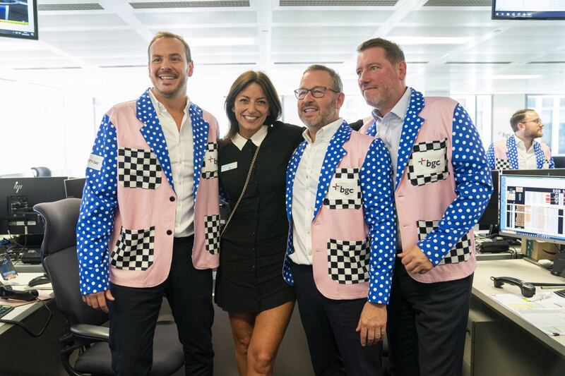 Davina McCall during the BGC annual charity day at Canary Wharf in London