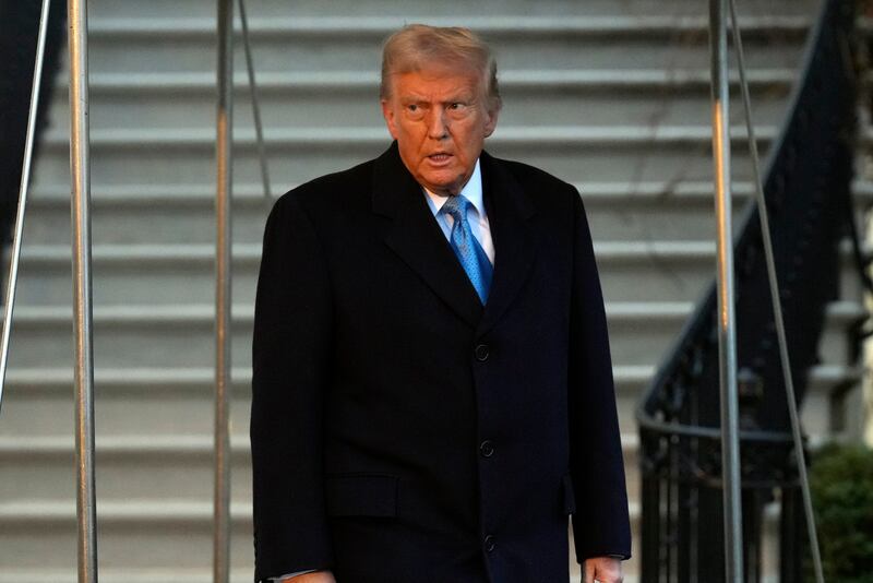 President Donald Trump departs the White House on Friday (Jacquelyn Martin/AP)