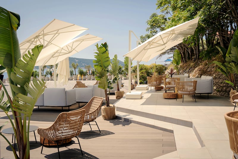 The beach bar at Lazure Hotel and Marina in Herceg Novi. (Lazure Hotel)