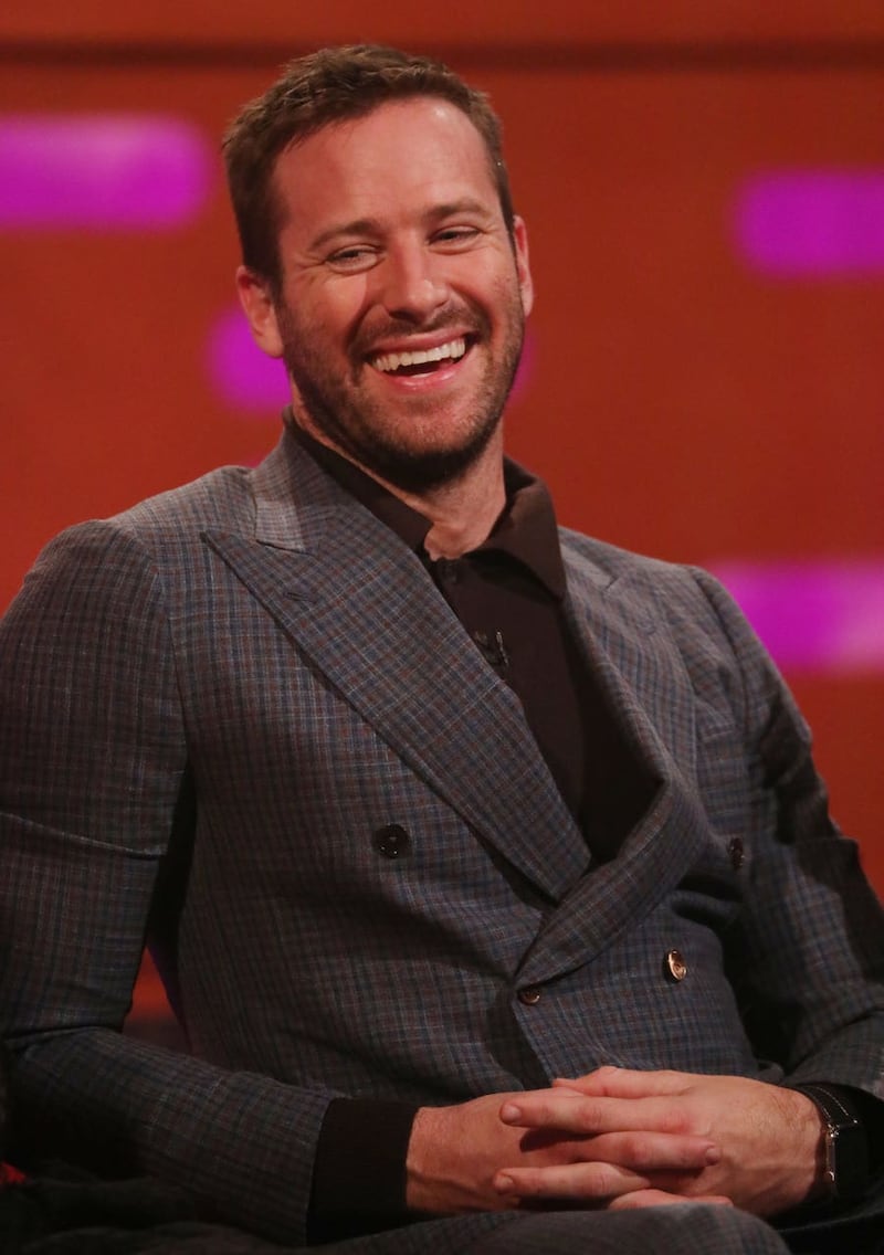 Armie Hammer during filming for the Graham Norton Show