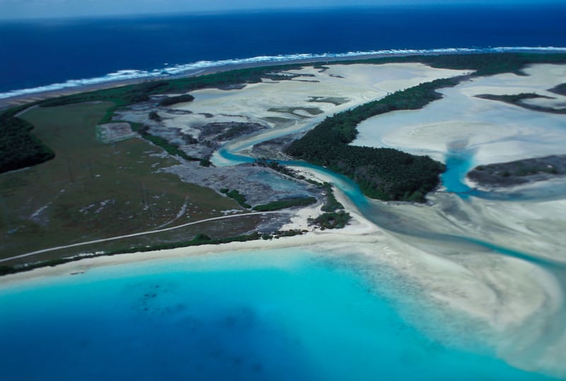 A352Y1 An aerial view of Diego Garcia Islands in the Indian ocean