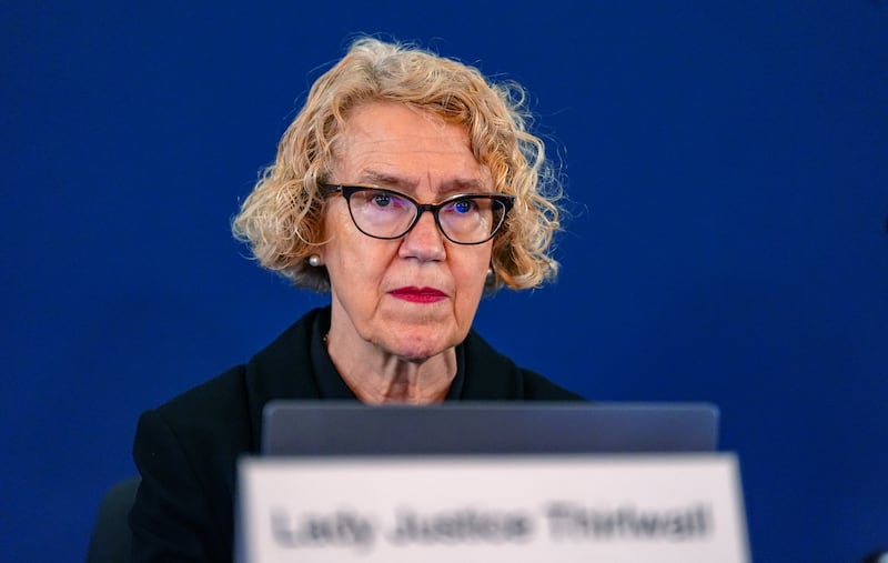 Chairwoman of the inquiry Lady Justice Thirlwall at Liverpool Town Hall, ahead of hearings into the murders and attempted murders of babies by nurse Lucy Letby