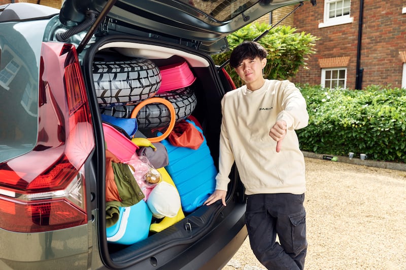 Overloading your car adds weight and could be dangerous under hard braking in an emergency. (Dacia)