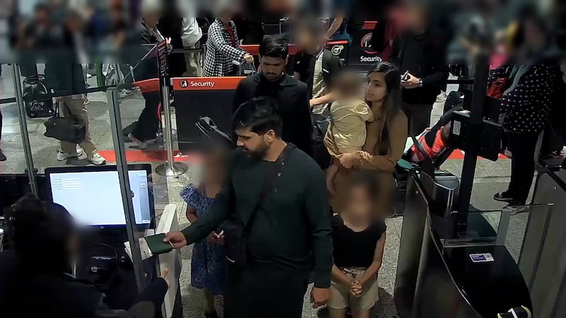 CCTV image of Sara Sharif’s family going through passport control at Heathrow Airport in London after her death