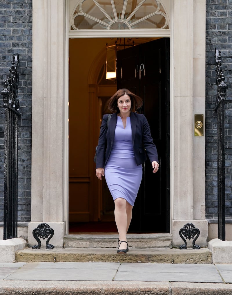 Bridget Phillipson leaves at 10 Downing Street, London, after being appointed Education Secretary