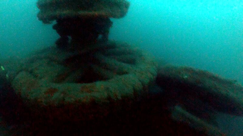 The gearing wheel beneath the capstan of the Pin Wreck