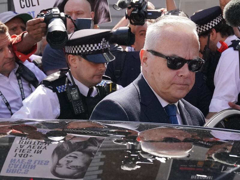 Former BBC broadcaster Huw Edwards leaves Westminster Magistrates’ Court, London