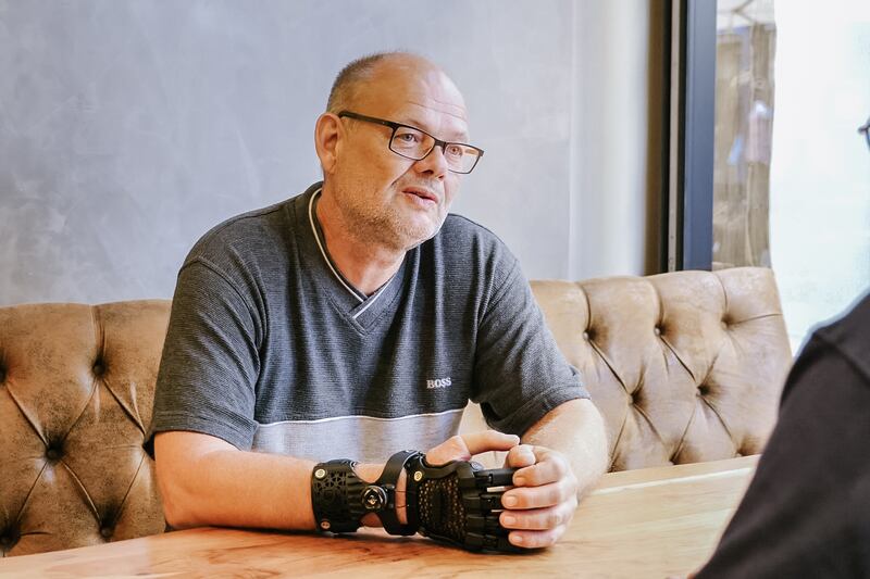 Michael Altheim, 52, of Frankfurt in Germany, was the first person in the world outside of prototypes to get a Hero Gauntlet from UK firm Open Bionics.