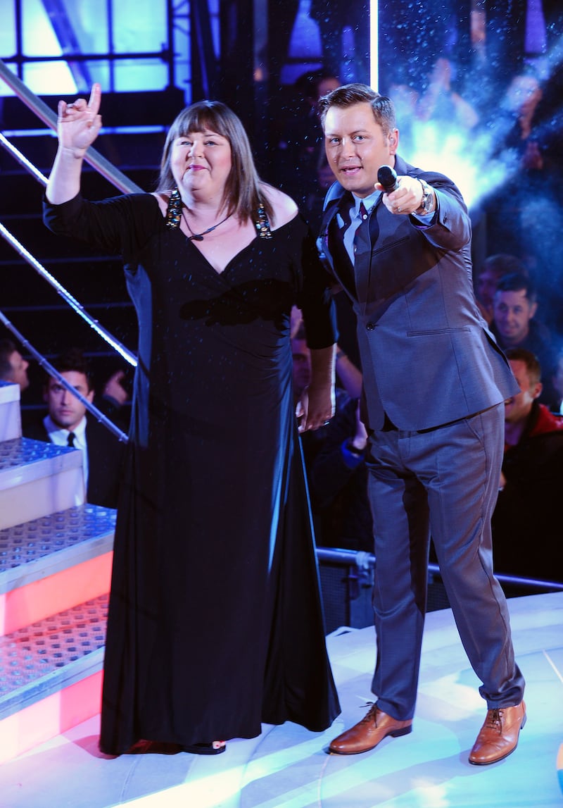 Cheryl Fergison with Brian Dowling after leaving the Celebrity Big Brother House