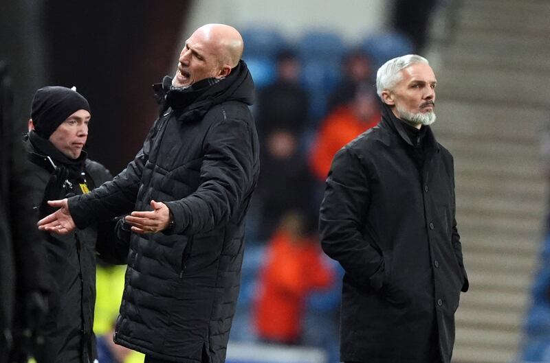 Philippe Clement shows his frustration on the touchline