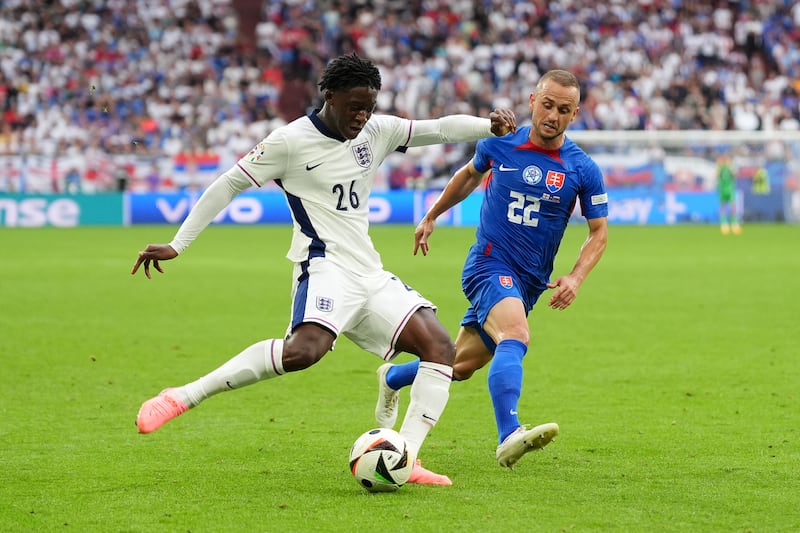 Kobbie Mainoo played 84 minutes of Sunday’s Euro 2024 last-16 clash