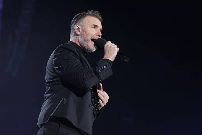 Gary Barlow performing at the Coronation Concert held in the grounds of Windsor Castle to celebrate the coronation of King Charles III and Queen Camilla