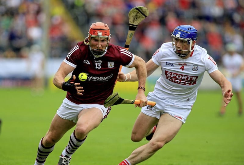 Conor Whelan (left) has been in brilliant for for Henry Shefflin&#39;s Galway Picture: Seamus Loughran. 