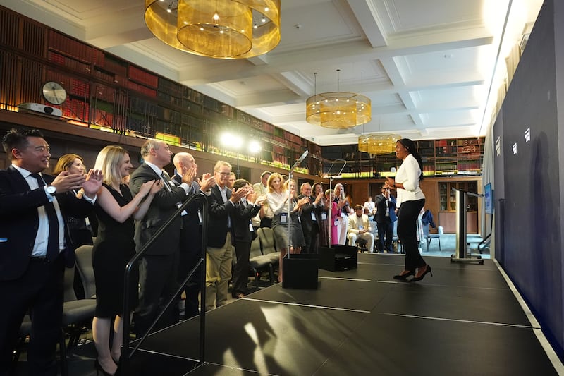 Ms Badenoch touted her education as an engineer at the event, nodding to the choice of the IET as her launch venue