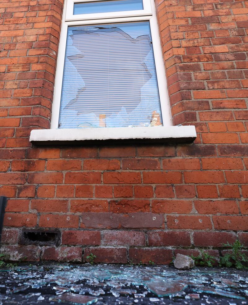 Damage caused in the Pandora Street off the Donegal Road are of Belfast.

PICTURE COLM LENAGHAN