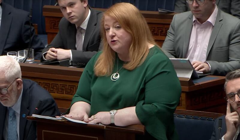 Justice Minister Naomi Long responds to an urgent oral question in the assembly about the High Court decision on the Justice (Sexual Offences and Trafficking Victims) Act (Northern Ireland) 2022