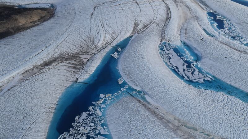 Melting ice in Greenland. (Dave Robert/British Antarctic Survey)