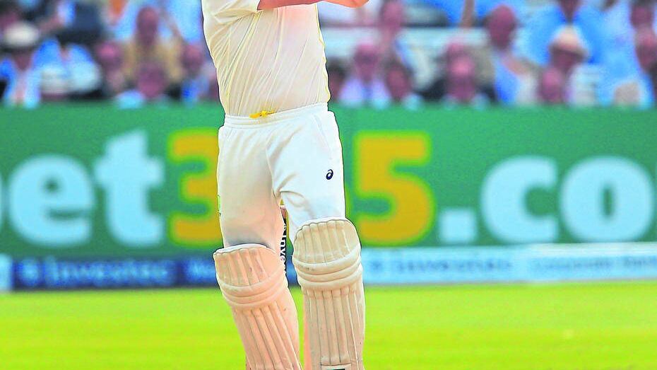 Australia batsman Steve Smith hits 100th run during the Second Investec Ashes Test at Lord's, London.&nbsp;