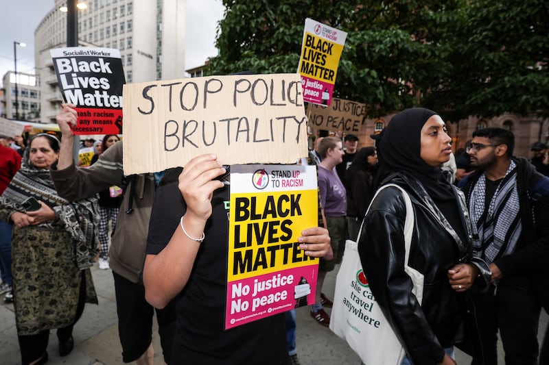 The protest began outside the office of Greater Manchester mayor Andy Burnham