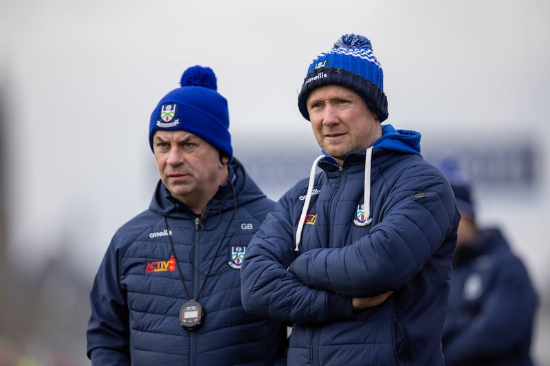 New Monaghan manager Gabriel Bannigan with predecessor, Vinny Corey. Picture by INPHO