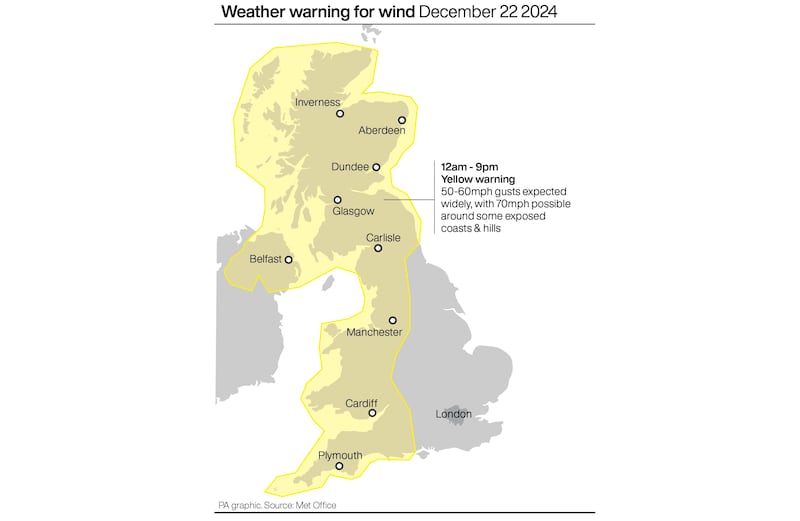 A yellow weather warning is in place across the UK this weekend.