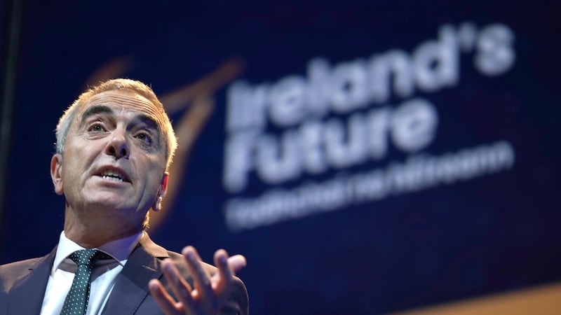 James Nesbitt delivered the keynote address at the Ireland’s Future rally in Dublin in 2022