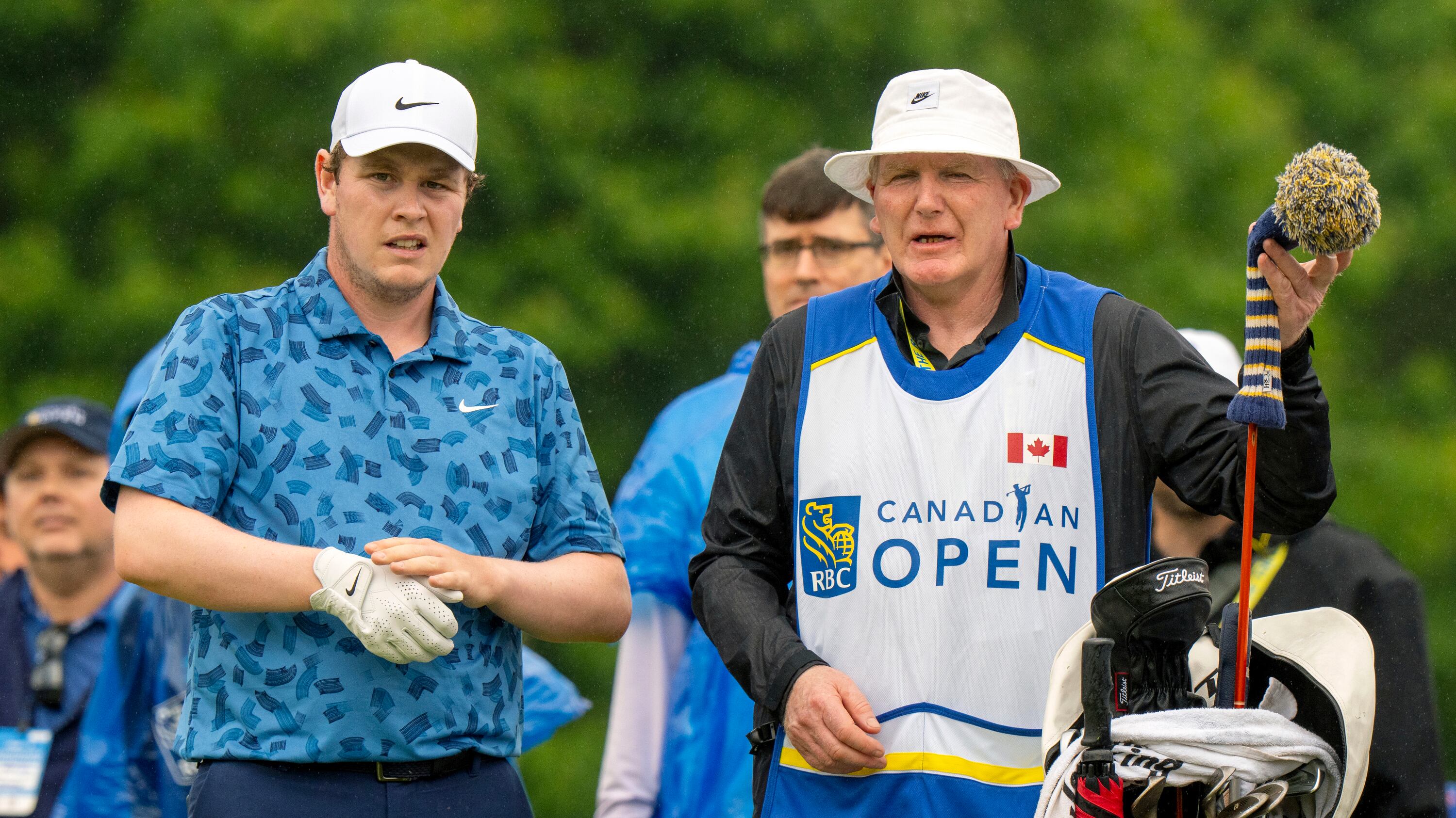 Robert MacIntyre (left) has won the RBC Canadian Open with his father Dougie on the bag (Frank Gunn/The Canadian Press via AP)