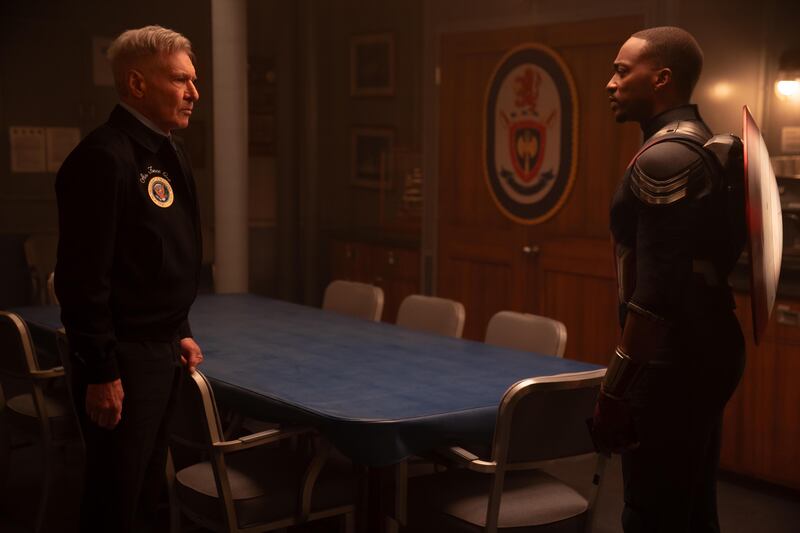 Harrison Ford, left, and Anthony Mackie in Captain America: Brave New World PICTURE: ELI ADÉ/MARVEL STUDIOS