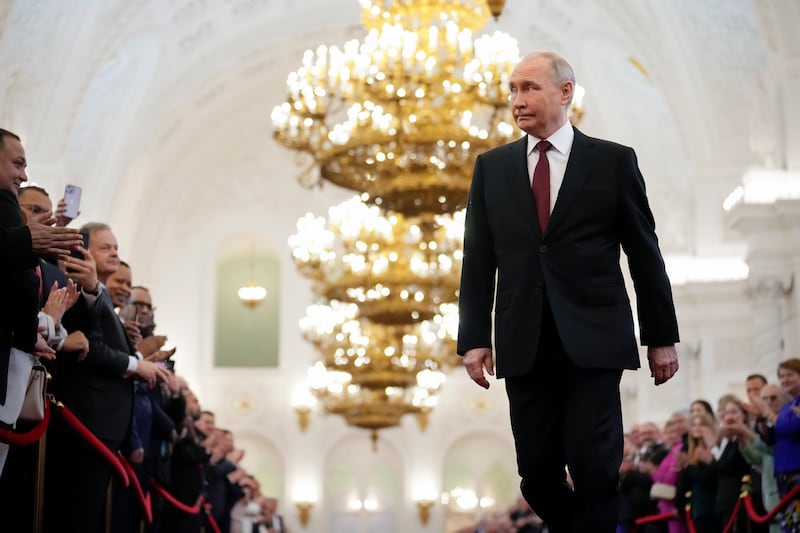 Mr Putin began a fifth term in office this month (Alexander Zemlianichenko/AP, Pool, File)