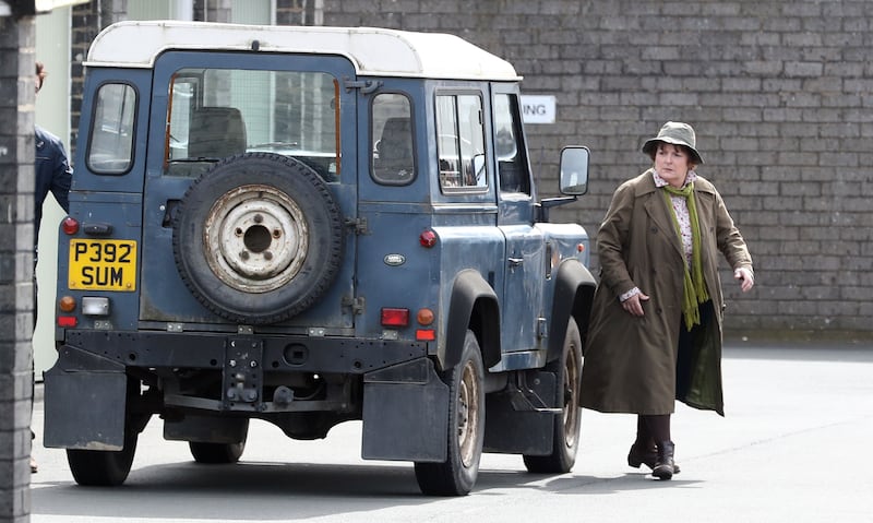 Actress Brenda Blethyn playing DCI Vera Stanhope during filming for the ITV series Vera in Whitley Bay