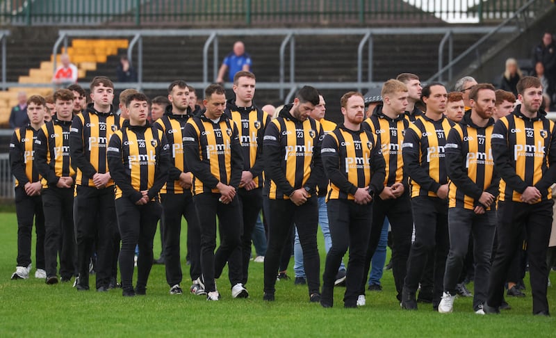 Family and Friends at the Funeral of  Crossmaglen Rangers player Caolan Finnegan on Monday, Caolan received a lap of honour at Crossmaglen ground before the funeral at St Patrick’s Church.
PICTURE COLM LENAGHAN